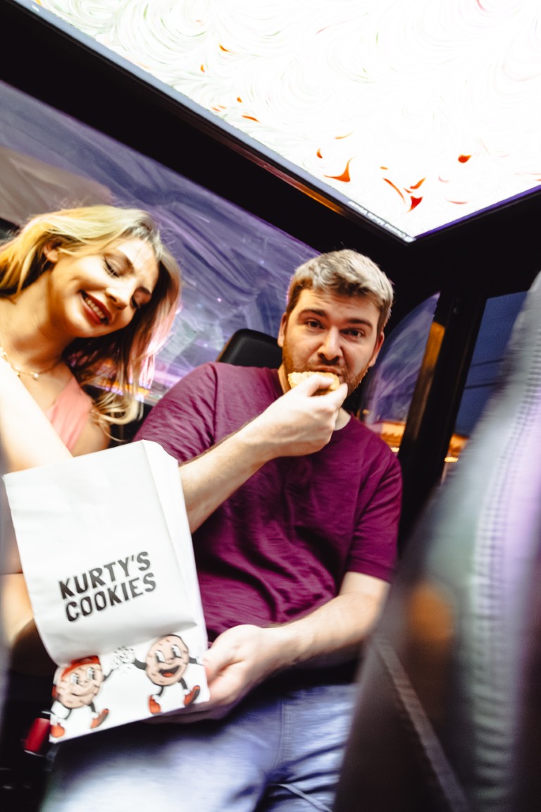 Passengers celebrating in Tripz